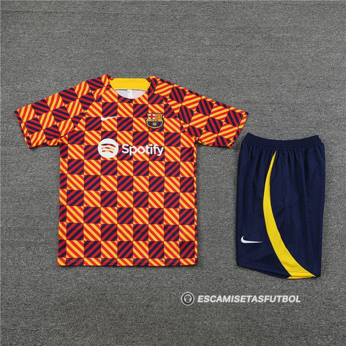 Chandal del Barcelona Manga Corta 23-24 Amarillo - Pantalon Corto